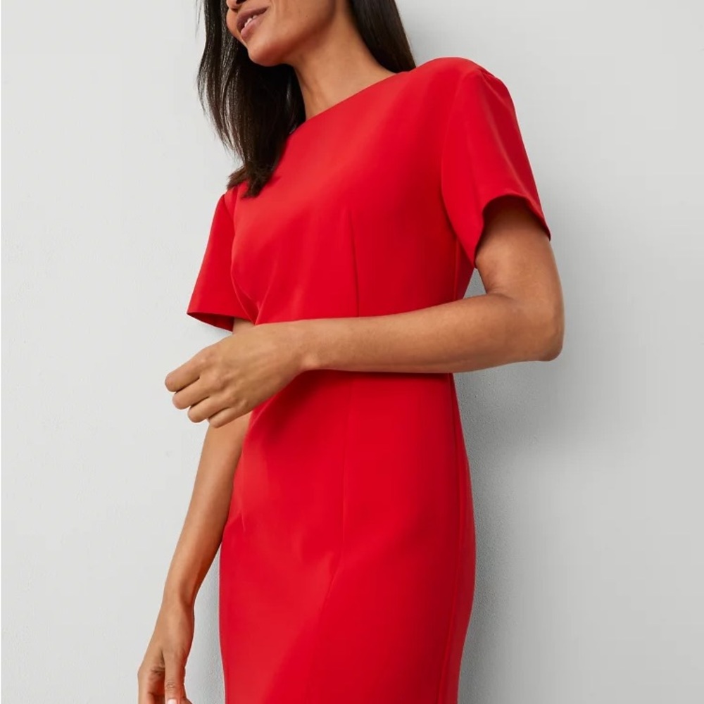 Ann Taylor Vibrant Red Midi Dress